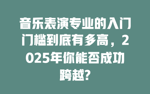 音乐表演专业的入门门槛到底有多高,2025年你能否成功跨越?