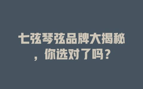 七弦琴弦品牌大揭秘，你选对了吗？