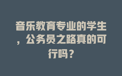 音乐教育专业的学生，公务员之路真的可行吗？