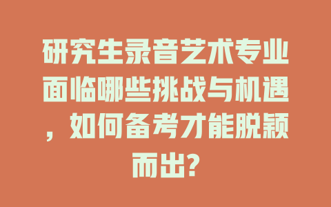 研究生录音艺术专业面临哪些挑战与机遇,如何备考才能脱颖而出?